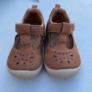 Stride Rite Brown T-Strap Baby Walker Shoes